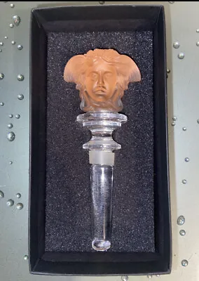 New Versace Rosenthal RARE HTF Rose Crystal Double Sided Medusa Wine Stopper • $219.95