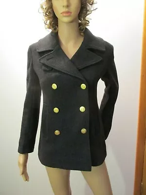 J CREW Majesty Peacoat Gray Style 53355 Sz 0 Stadium Cloth Nello Gori EUC/MINT • $99.95