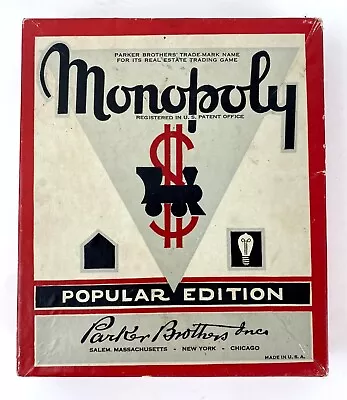 Monopoly Board Game 1946 Parker Brothers Vintage Wooden Pieces In Box No Board • $29.95