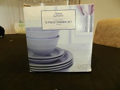 $15 • Buy 12 Piece Grey Dinner Set: 4x Dinner Plates 4x Side Plates 4x Bowls Dining