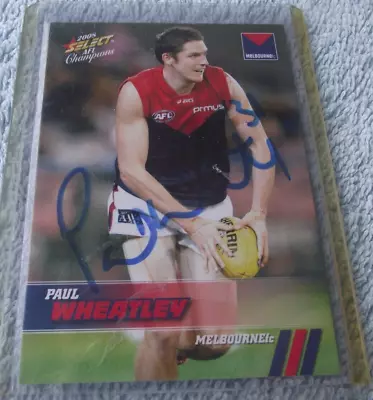 Afl Melbourne Demons Signed Paul Wheatley Card • $8.50