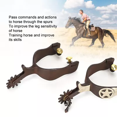 Low Carbon Steel Elegant Appearance Hand Sculpture Cowboy Horse Boot Spurs D Nde • £32.50