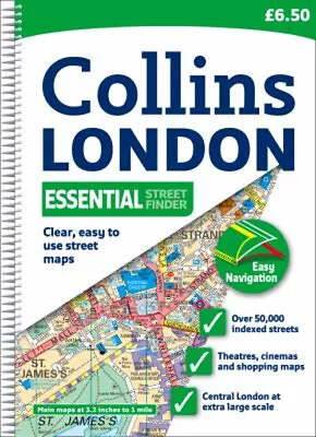 London Essential Street Atlas Spiral Collins World Staff • £4.38