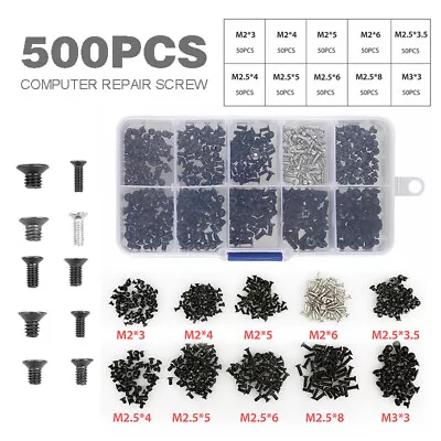 500pcs Laptop Screws Notebook Computer Kit Set Fit For IBM HP Dell Lenovo BU • £6.35