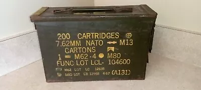 Vintage Military M80 Ammo Box Can For M.G. M60-M73 Empty • $25