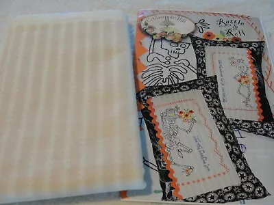 RATTLE & ROLL Happy Halloween Embroidery Pillow Kit From Crabapple Hill 10x14  • $21