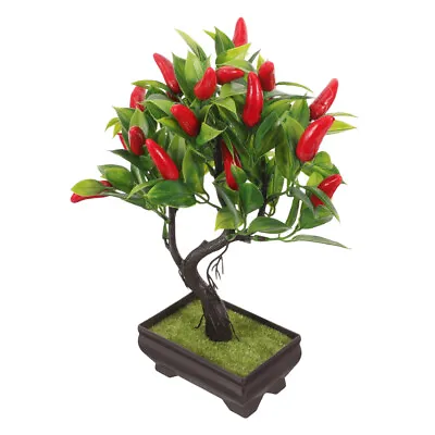 £8.52 • Buy  Artificial Potted Plant Chili Potted Tree Bonsai Fake Chili Realistic Bonsai
