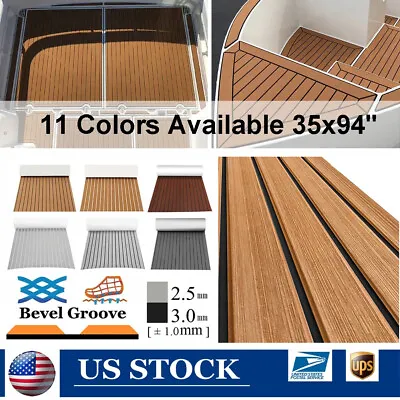 Bevel Edge Boat Flooring EVA Foam Marine Teak Decking Sheet Carpet  Grey Brown • $60.99