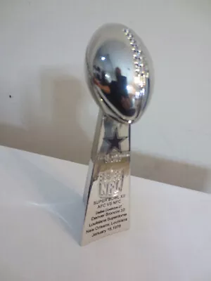 Vince Lombardi 4 Inch Chrome Trophy Super Bowl 12 Cowboys/Broncos • $31.49
