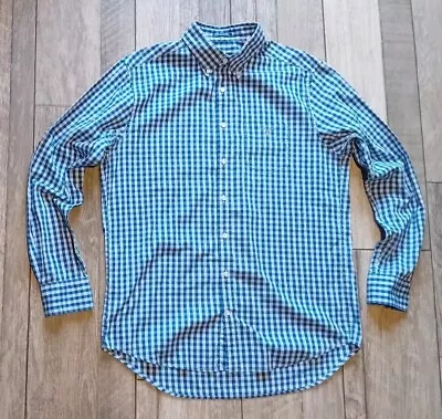 Men's GANT Heather Pinpoint Oxford Gingham Check Shirt - Size Large - Roomy • £6.99