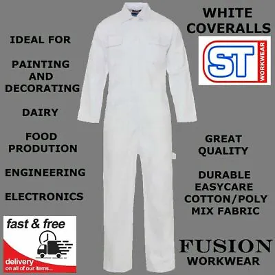 White Overalls /coverallss-4xldiy Paintingdecoratorfoodbakersdairygarage • £19.99