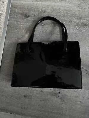 Black Patent Leather Ackery London Handbag - Good Condition • £30