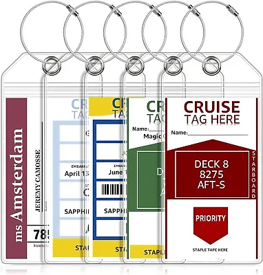 5 Pack Cruise Luggage Tag Holders For Carnival NCL Princess MSC Cruise Ships • $8.99