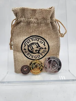 $15 • Buy Harry Potter. Bank Of Gringotts Coins. 3x Coins. 1x Bag. Wizard Currency!