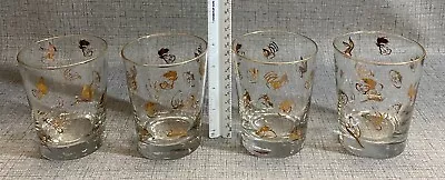 WARNER BROS/LOONEY TUNES STORE EXCLUSIVE/VTG 1994 Trim Quarter Pint 4 Glasses • $119.99