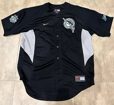 Miguel Cabrera 24 Florida Miami Marlins Black Button Front Jersey Adult L • $59.95