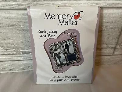 Memory Maker Mini Multi-Photo Collage Pin Broach Frame Embellished  Keepsake 2” • £15.38