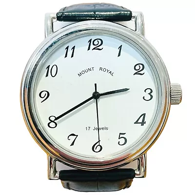 Mount Royal Wrist Watch Men Mechanical Silver Tone WORKING Smart Dress Watch VGC • $37.29