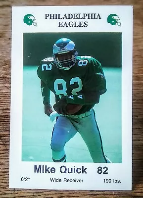 Rare 1988 Mike Quick #82 Philadelphia Eagles Police Promo Football Card • $8