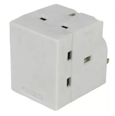 3 Way Mains Socket Adaptor Multi Plug Fused Adapter Uk Three Way 240v 13a P&P • £6.45