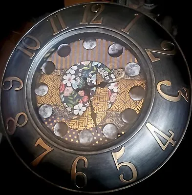 Clock Large Rustic Moon Phase Green Witch Flowers Vintage Krazed Dezigns • $58.70