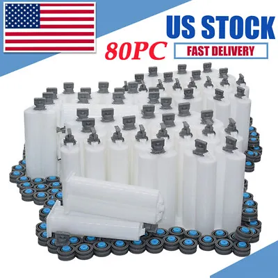 80pcs 50ml 1:1 Empty Glue Cartridges For Epoxy AB Glue Guns Manual Dispenser • $70.04