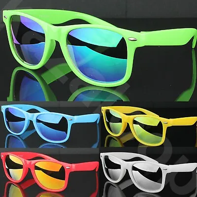 Unisex Square Classic Retro Style Bright Colours Mirror Lens Sunglasses UV400  • £5.95