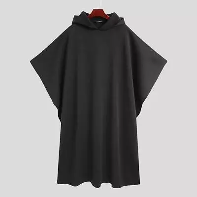 Mens Gothic Shawl Hooded Poncho Cape Cloak Hippie Punk Baggy Coat Jacket Shirts • $30.99