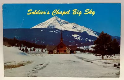 Soldier's Chapel Big Sky Montana MT Vintage Postcard • $2.65