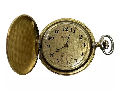 Vintage Estate Bulova Pocket Watch Gold Etched Casing • $9.99