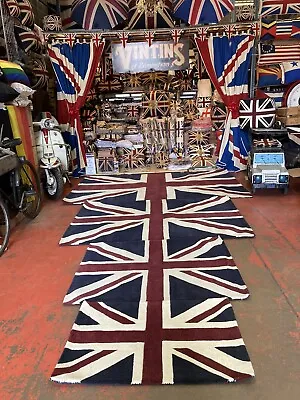 Vintage Union Jack Wool Rug | Carpet |  Size 92x122 Cm • £90