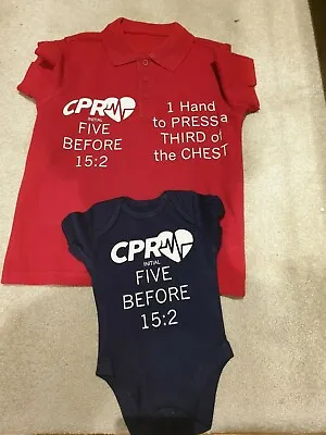 Baby CPR Manikin Little Anne First Aid AED T Shirt First Aid 30:2 Or 15:2 • £8.50