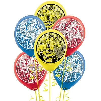 $8.49 • Buy Justice League Party Supplies Heroes Unite Latex Balloons 6 Pack Flash Batman