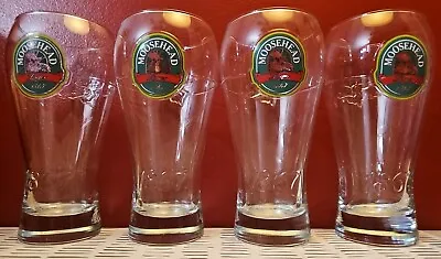 Set Of 4 Embossed 1867 MOOSEHEAD LAGER PILSNER Beer GLASS EUC W LOGO 🫎 🍺  • $63.10