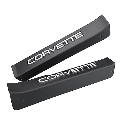 2pc OEM GM Corvette Black Door Sill Guards / Protectors With Logo For 1984-87 C4 • $99.95