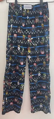 Mario Kart Kids Boys Mario Luigi Yoshi 100% Polyester Pajama Pants Black L 10/12 • $7.99