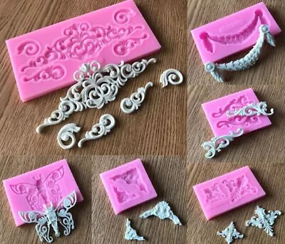 £3.69 • Buy Silicone Relief Baroque Boarder Fondant Icing Mould Sugar Craft Decoration Mold