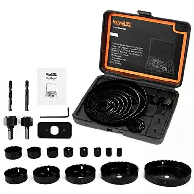 E Hole Saw Set 19pcshole Saw Kit With 3/4 6 19152mm 13pcs Saw Blades2 Mandrels • $27.33