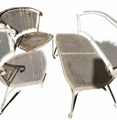 Vintage Mid-Century Salterini Wrought Iron Patio Furniture • $380