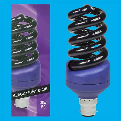 £11.99 • Buy 25W UV Ultraviolet Blacklight Low Energy CFL Light Bulb, BC, B22, Nightclub Lamp