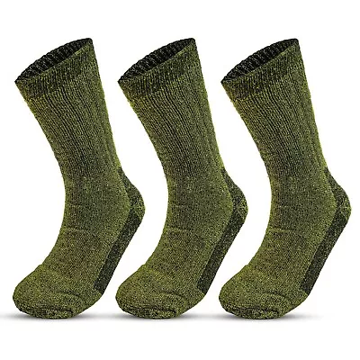 Mens Merino Wool Blend Military Work Boot Thick Thermal Winter Socks 2.8 Tog • £16.95