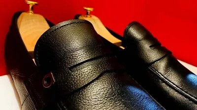 $789.00 !! Ferragamo Men's  Black Leather Bit Loafers Shoes Marked Size 11 E • $289