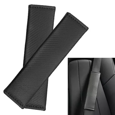 $8.99 • Buy 2Pcs Black Car Auto Seat Belt Shoulder Pad Cover Harness Carbon Fiber Protector