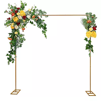 $50.10 • Buy 3x3m Gold Wedding Arch Stand Backdrop Flower Balloon Rack Decor Frame Metal USA