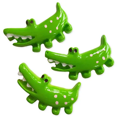 3pcs Crocodile Resin Kawaii Flatback Cabochons Embellishment Decoden Craft • £1.59