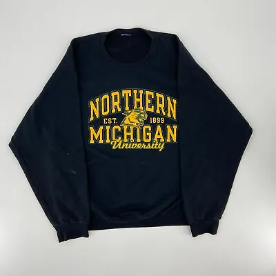 VINTAGE Michigan Wolverines Sweater Adult Medium Black Yellow Football Men 90s • $2.99