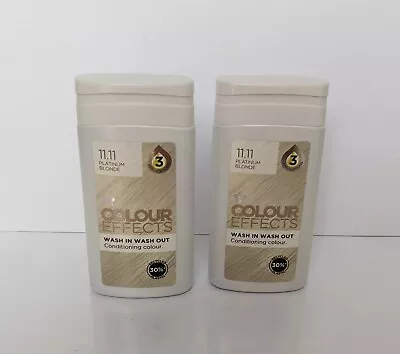 2x Superdrug Colour Effects Wash In Wash Out Hair Colour / Platinum Blonde 11.11 • £12.90