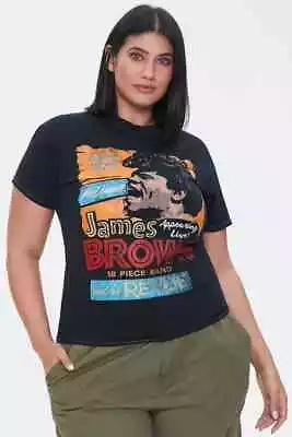 James Brown Womens Plus Size James Brown Distressed Print Black Shirt NWT 2X • £9.64