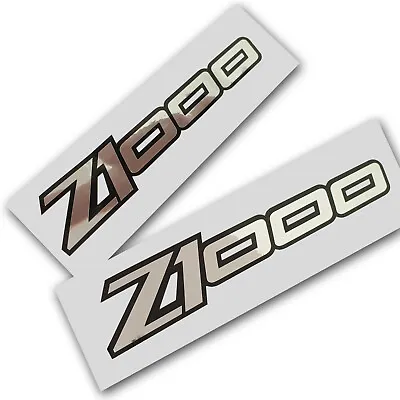 Z1000 Silver Chrome On Black Stickers  Decals Z1000 Graphics X 2 • $9.97