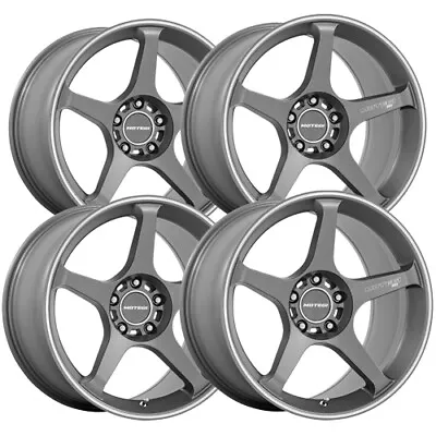 (Set Of 4) Motegi MR159 Battle V 18x8.5 5x4.5  +35mm Gunmetal Wheels Rims • $1076